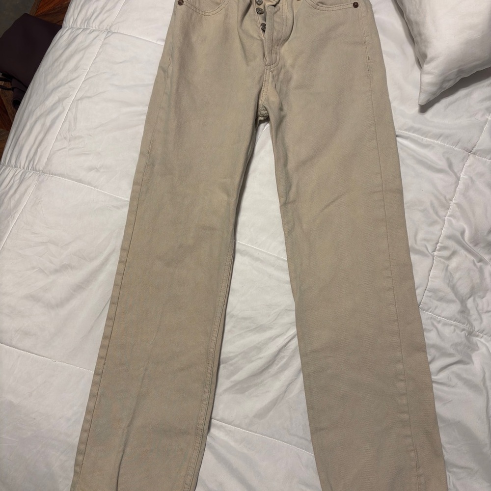 Zara Light Tan Casual Trousers